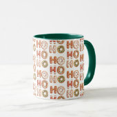 Rood Wit Ho Ho Ho Gingerbread Cookie Kerstmis Mok (Voorkant rechts)