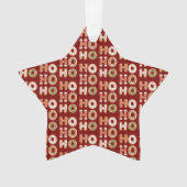 Rood Wit Ho Ho Ho Gingerbread Cookie Kerstmis Ornament (voorkant)