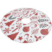 Rood wit Holiday Tree Rok Kerstboom Rok (Gekanteld)