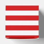 Rood wit horizontaal Preppy Stripe Name Monogram Bedankdoosjes (Bovenkant)