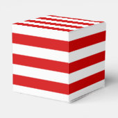 Rood wit horizontaal Preppy Stripe Name Monogram Bedankdoosjes (Achterkant)