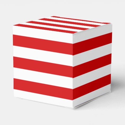 Rood wit horizontaal Preppy Stripe Name Monogram Bedankdoosjes (Achterkant)