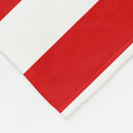 Rood wit horizontaal Preppy Stripe Name Monogram Fleece Deken (Hoek)