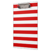 Rood wit horizontaal Preppy Stripe Name Monogram Klembord (Links)