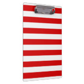 Rood wit horizontaal Preppy Stripe Name Monogram Klembord (Rechts)
