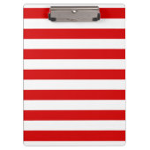 Rood wit horizontaal Preppy Stripe Name Monogram Klembord (Voorkant)