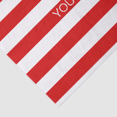 Rood wit horizontaal Preppy Stripe Name Monogram Tissuepapier (Detail)