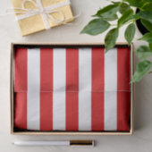Rood wit horizontaal Preppy Stripe Name Monogram Tissuepapier (Geschenk)