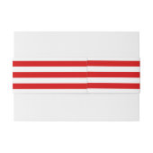 Rood wit horizontaal Preppy Stripe Name Monogram Uitnodigingen Wikkel (Achterkant Voorbeeld)