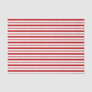 Rood & Wit Horizontale Strepen (grootschalig) Tissuepapier