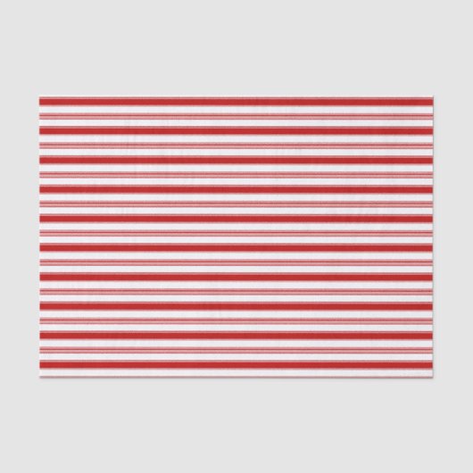 Rood & Wit Horizontale Strepen (grootschalig) Tissuepapier (Voorkant)