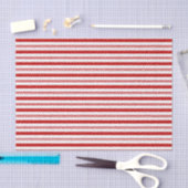 Rood & Wit Horizontale Strepen (grootschalig) Tissuepapier (Craft)