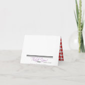 Rood & Wit Houndstooth aangepaste Dank u kaart (Achterkant)