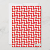 Rood & Wit Houndstooth Bruidsdouche uitnodigingen (Achterkant)