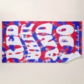 Rood Wit Ik Doe 4 Juli Retro Tie Dye Strandlaken (Voorkant)