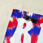 Rood Wit Ik Doe 4 Juli Retro Tie Dye Strandlaken (In situ)