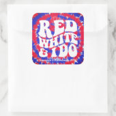 Rood Wit Ik Doe | 4 juli Tie Dye Bachelorette Vierkante Sticker (Tas)