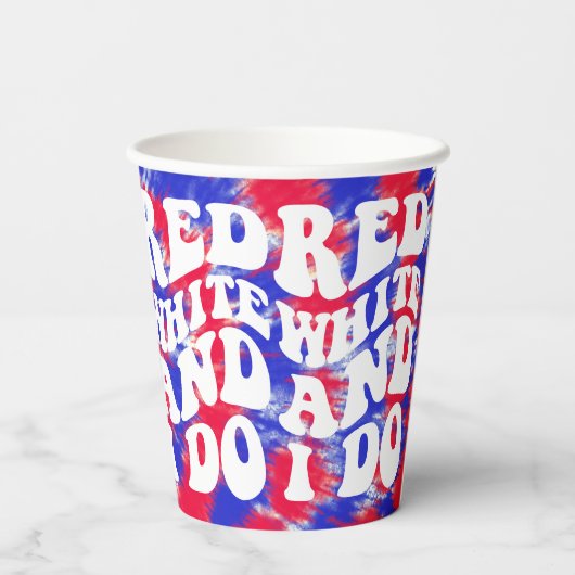 Rood Wit Ik Doe America Bachelorette  Papieren Bekers (Achterkant)