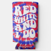 Rood Wit Ik Doe Amerika Tie Dye Bachelorette Seltzer Blikjeskoeler (Achterkant)