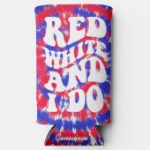 Rood Wit Ik Doe Amerika Tie Dye Bachelorette Seltzer Blikjeskoeler (Voorkant)