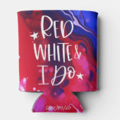 Rood Wit Ik Doe | Ongehuwde Vierde Juli Bruidspart Blikjeskoeler (Achterkant)