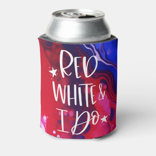 Rood Wit Ik Doe | Ongehuwde Vierde Juli Bruidspart Blikjeskoeler (Blikje Achterkant)