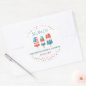 Rood, Wit & Ik Doe Patriottische Popsicle Bruidsme Ronde Sticker (Envelop)