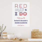 Rood Wit & IK DOE Patriottische Trouwfeest Bruilof Poster (Keuken)