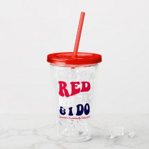 Rood Wit Ik Doe Retro Amerikaanse Meisjesuitgaansf Acryl Drinkbeker