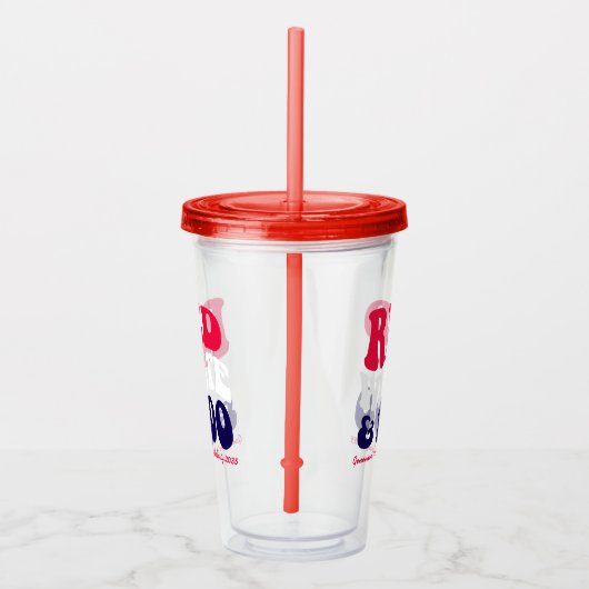 Rood Wit Ik Doe Retro Amerikaanse Meisjesuitstap T Acryl Drinkbeker (Rechts)