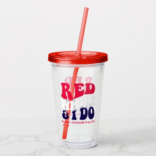 Rood Wit Ik Doe Retro Amerikaanse Meisjesuitstap T Acryl Drinkbeker (Achterkant)