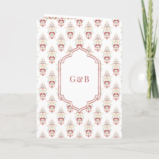 Rood Wit Ikat All in One Anand Karaj Sikh Wedding (Achterkant)