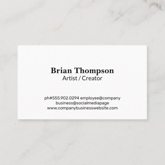 Rood wit Impasto schilderstijl Visitekaartje (Achterkant)