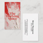 Rood wit Impasto schilderstijl Visitekaartje (Voorkant / Achterkant)