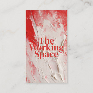 Rood wit Impasto schilderstijl Visitekaartje