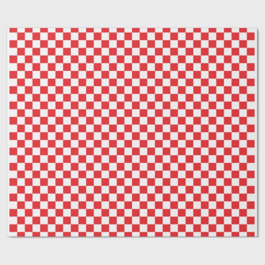 Rood wit ingecheckt patroonpapier cadeaupapier (Vlak)