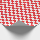 Rood wit ingecheckt patroonpapier cadeaupapier (Hoek)