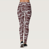 Rood Wit Inspirerend Peace Christmas Leggings (Achterkant)
