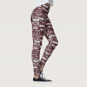 Rood Wit Inspirerend Peace Christmas Leggings (Rechts)