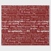 Rood wit Inspirerend woorden Kerst Cadeaupapier (Vlak)