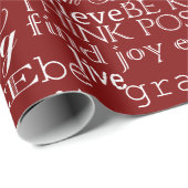 Rood wit Inspirerend woorden Kerst Cadeaupapier (Rol Hoek)