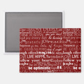 Rood wit Inspirerend woorden Kerst Magneet (Voorkant / Achterkant)