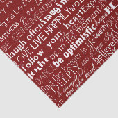 Rood wit Inspirerend woorden Kerst Tissuepapier (Detail)