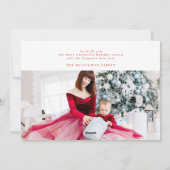 Rood wit is gewoon een minimale elegante kerstfoto feestdagenkaart (Achterkant)