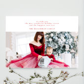 Rood wit is gewoon een minimale elegante kerstfoto feestdagenkaart