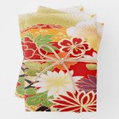 Rood Wit  Japans Kimono Bloemen Decoupage Inpakpapier Vel (In situ)
