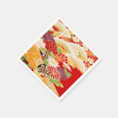 Rood Wit Japans Kimono Bloemen Decoupage Papier Servet (Hoek)