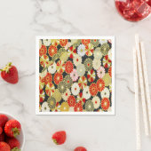 Rood Wit Japans Kimono Bloemen Decoupage Papier Servet (Insitu)