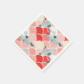 Rood Wit Japans Kimono Kraan Decoupage Papier Servet (Hoek)