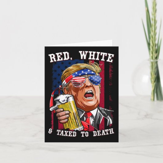 Rood, wit & Kamp; belast tot de Dag van de Onafhan Kaart (Voorkant)